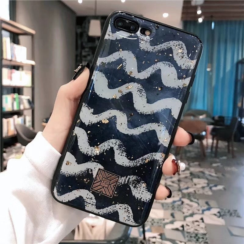 Epoxy gold foil back cover mobile phone case