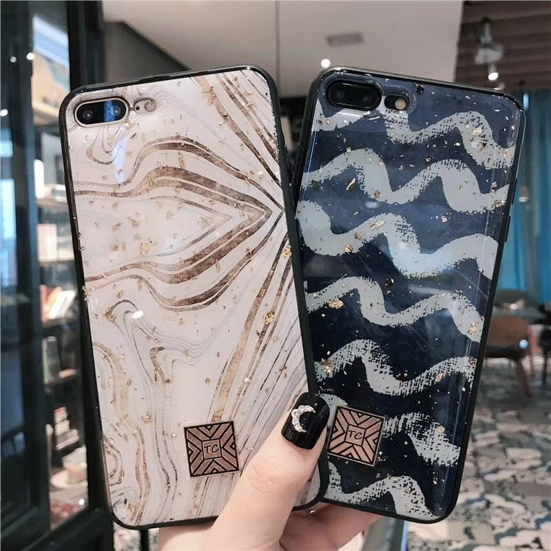Epoxy gold foil back cover mobile phone case