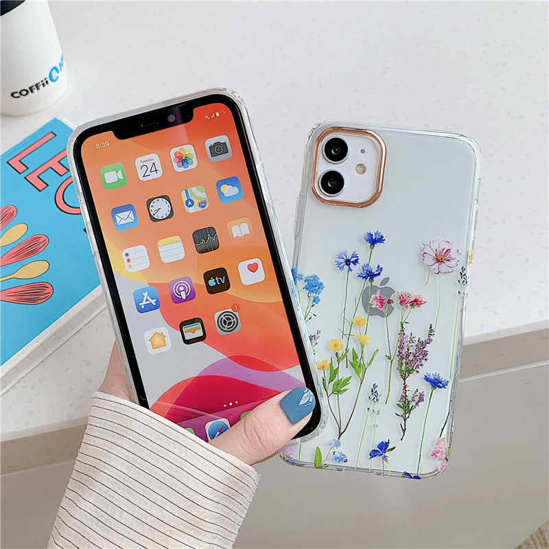 Floral Transparent Protective Cover Phone Case