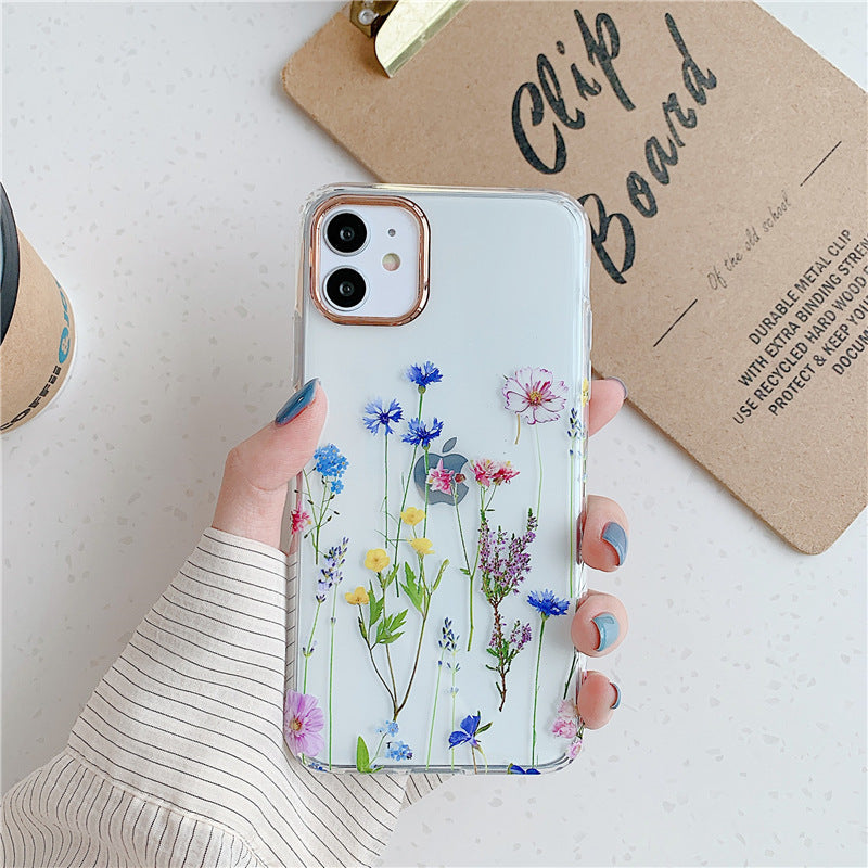 Floral Transparent Protective Cover Phone Case