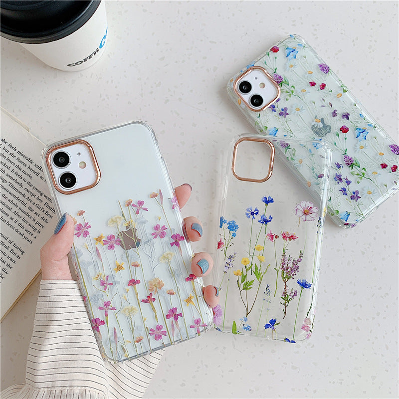 Floral Transparent Protective Cover Phone Case