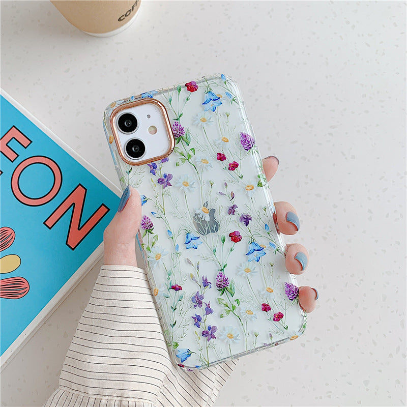 Floral Transparent Protective Cover Phone Case