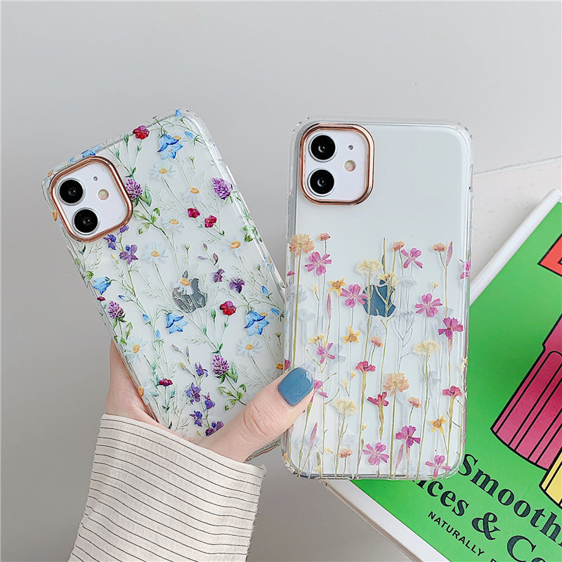 Floral Transparent Protective Cover Phone Case