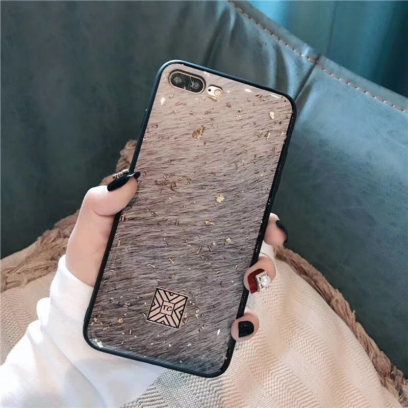 Epoxy gold foil back cover mobile phone case