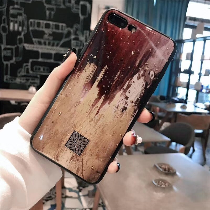 Epoxy gold foil back cover mobile phone case