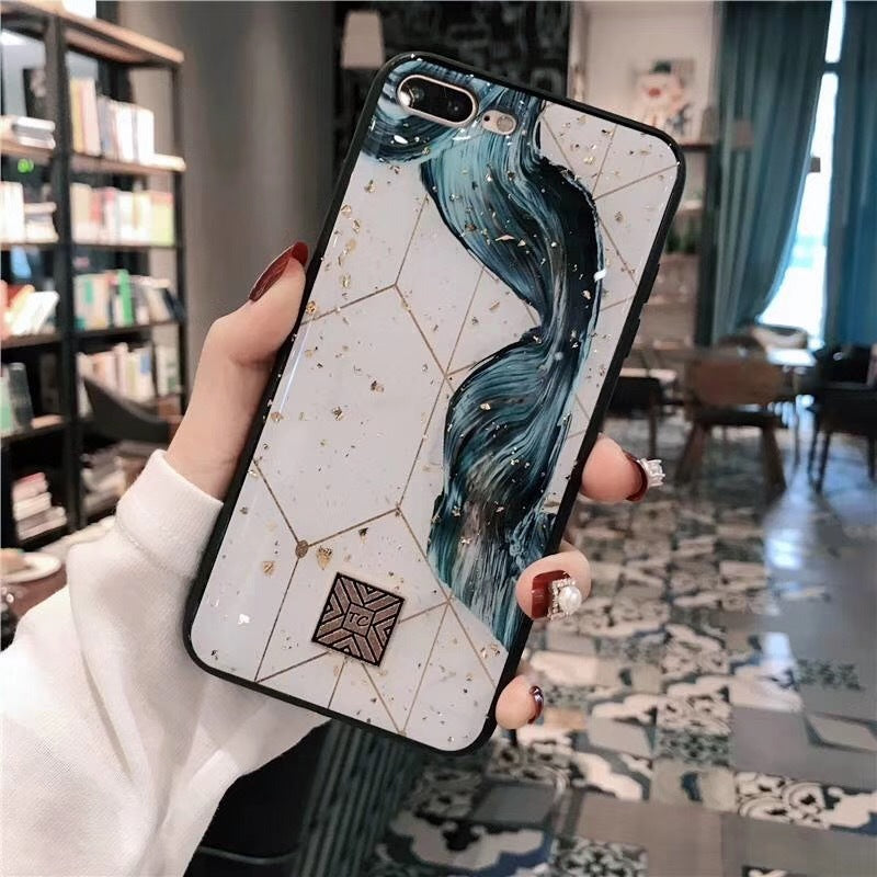 Epoxy gold foil back cover mobile phone case