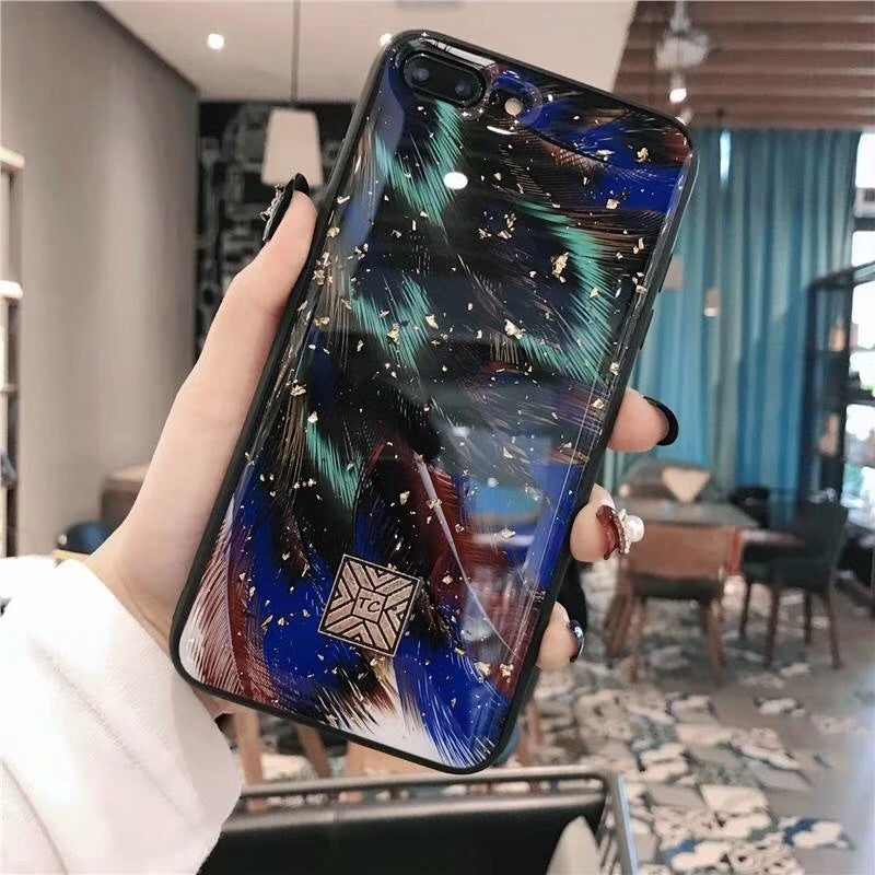 Epoxy gold foil back cover mobile phone case