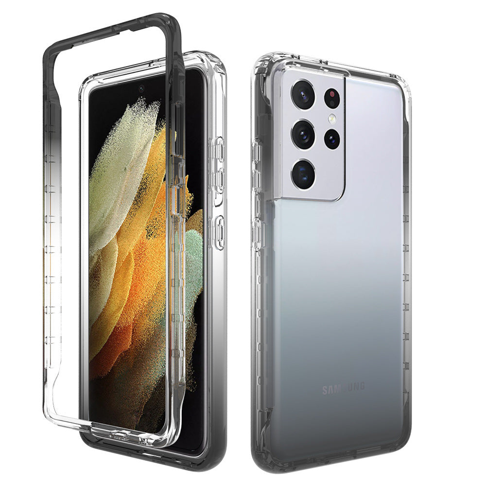 Gradient High Transparency TPU PC Mobile Phone Case Two-in-one All-inclusive Protective Cover