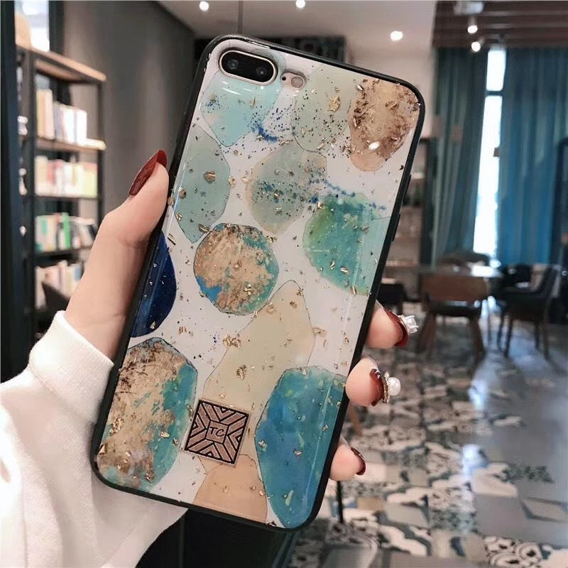 Epoxy gold foil back cover mobile phone case