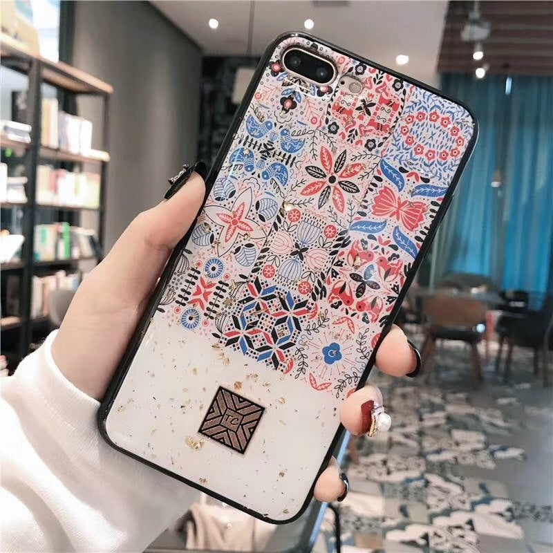 Epoxy gold foil back cover mobile phone case
