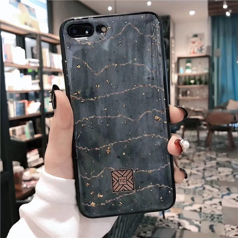Epoxy gold foil back cover mobile phone case