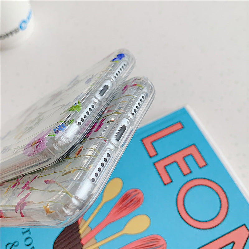 Floral Transparent Protective Cover Phone Case