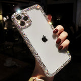 Compatible with Apple, Luxury Fashion Bling Rhinestone Gem diamond Soft Phone CaseFor Apple Iphone 11 Pro Max 12 MiNi Glitter Camera Protection Cover