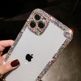 Compatible with Apple, Luxury Fashion Bling Rhinestone Gem diamond Soft Phone CaseFor Apple Iphone 11 Pro Max 12 MiNi Glitter Camera Protection Cover