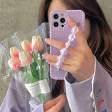 Purple Transparent Flower Chain Phone Case Cover