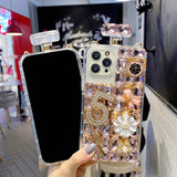 Luxury Rhinestone Phone Case Diagonal Span Cover