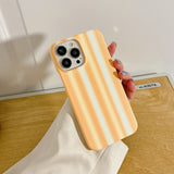 Striped Mobile Phone Case Hard Cover Half Package Couple Style