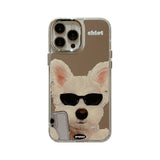Sunglasses Dog Mirror Phone Case Protective Cover