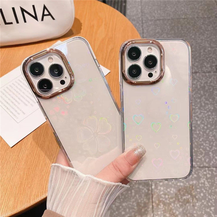 Mobile Phone Case Laser Colorful Love Protective Cover