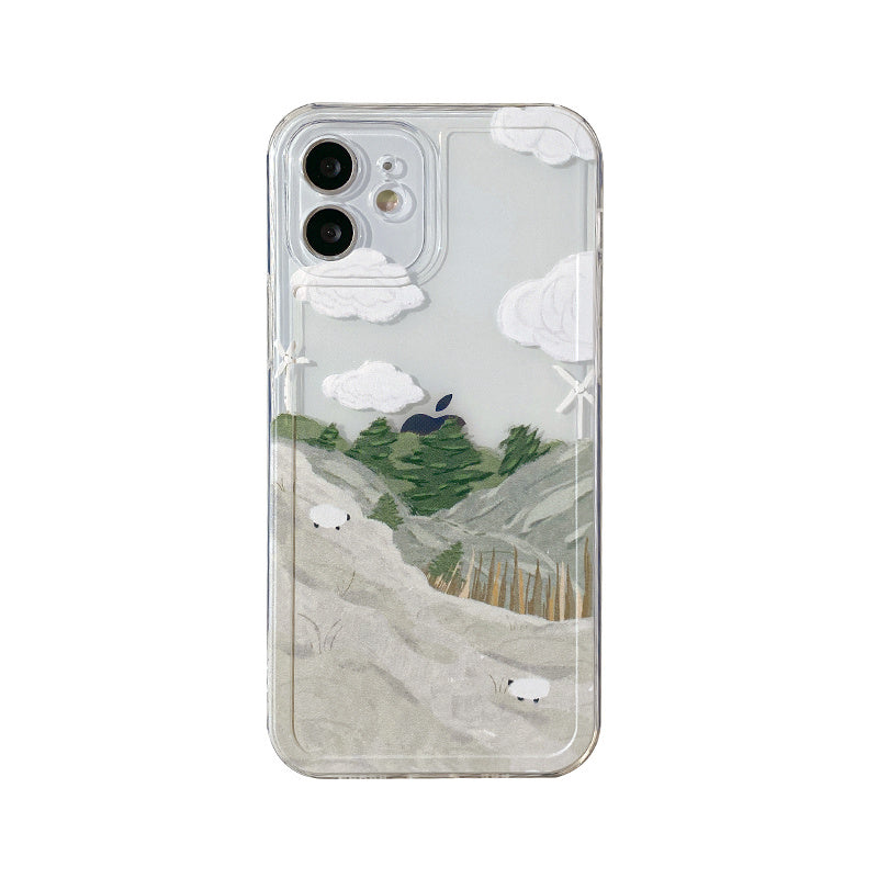 Literary Retro Oil Painting Mobile Phone Case Protective Cover Gentle