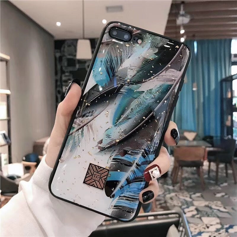 Epoxy gold foil back cover mobile phone case