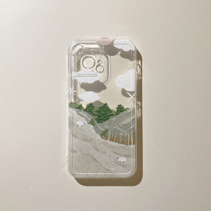 Literary Retro Oil Painting Mobile Phone Case Protective Cover Gentle