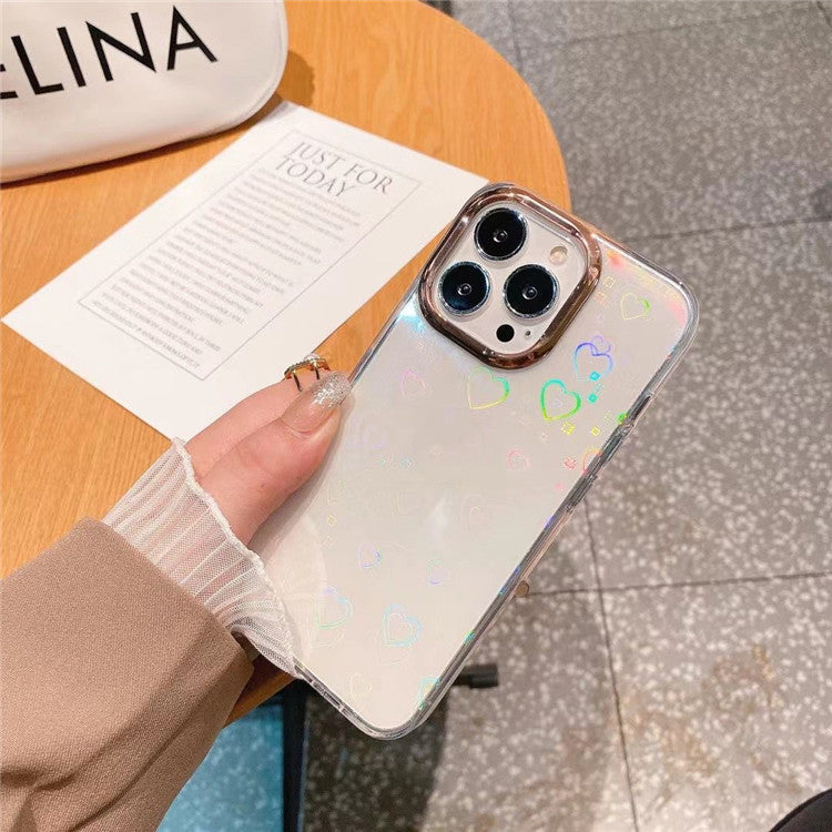 Mobile Phone Case Laser Colorful Love Protective Cover