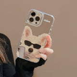 Sunglasses Dog Mirror Phone Case Protective Cover