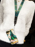 Emerald Marble Phone Case Rhinestone Protective Cover